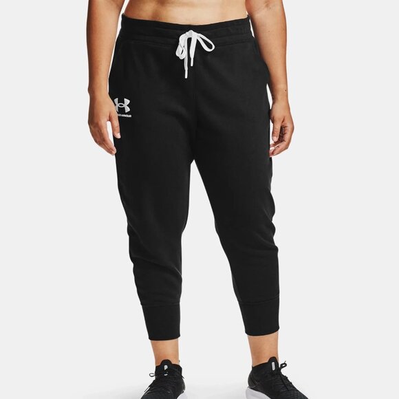Under Armour Fleece Joggers Women's Size 3X Black Activewear Sweatpants - Picture 1 of 10